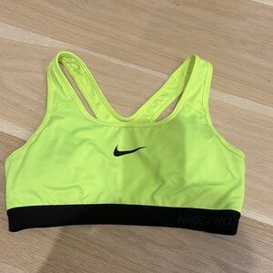 Nike Pro Women's Bright Yellow Sports Bra size medium